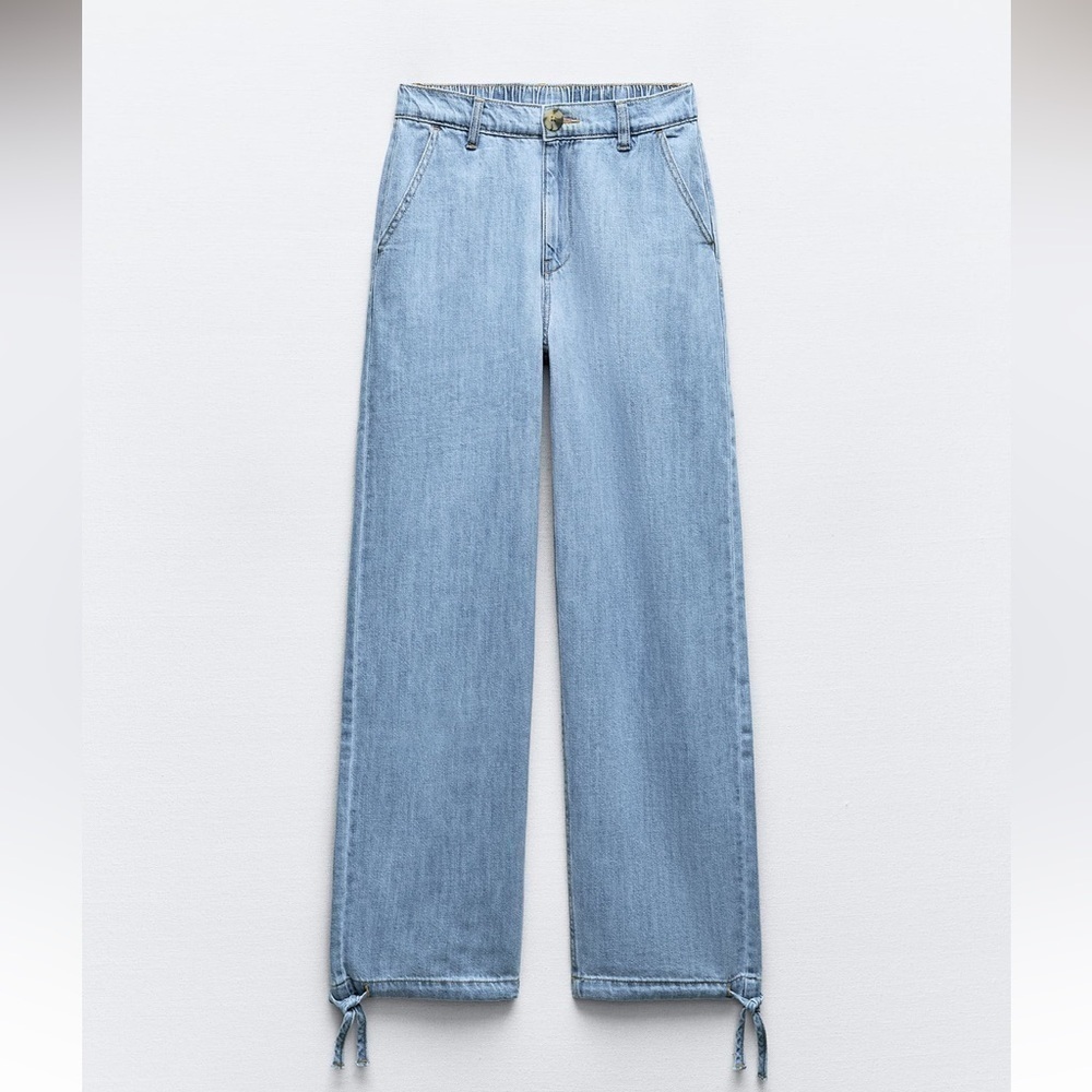 New ZARA High Waist Drawstring Cuff Joggers